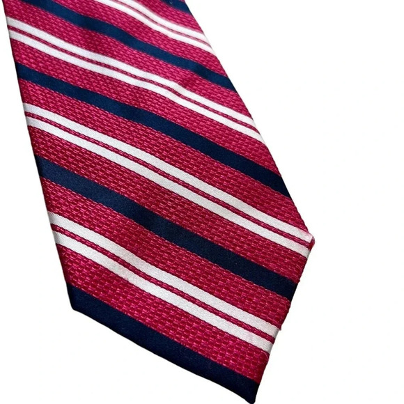 Beau Brummel Soho Pink Striped Silk Tie - Picture 2 of 3